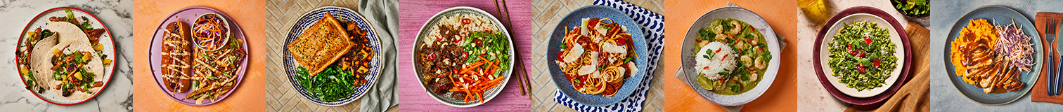 A variety of Gousto recipes from our Quick & Easy, Everyday Favourites, Health Hub, Protein Hit and Global cuisines categories.